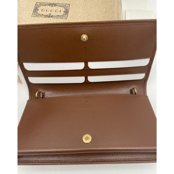NEW! GUCCI GG HORSEBIT CHAIN WALLET CROSSBODY SHOULDER BAG BOX AUTHENTIC! - Picture 11 of 13